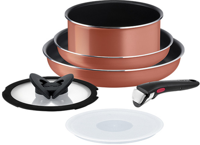 테팔 매직핸즈 엑스엘 포스 레드코랄 프라이팬 멀티 6P 세트 (프라이팬 22cm+프라이팬 26cm+편수냄비18cm+유리뚜껑18cm+밀폐뚜껑18cm+분리형 손잡이)