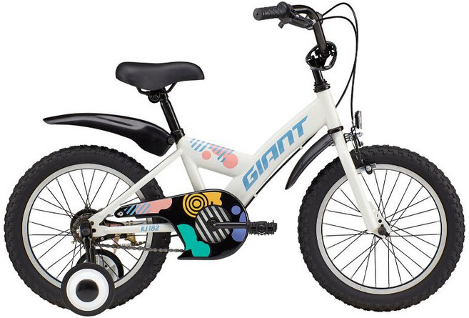 捷安特 GIANT KJ182 16吋 兒童自行車 補助輪, 雪山白