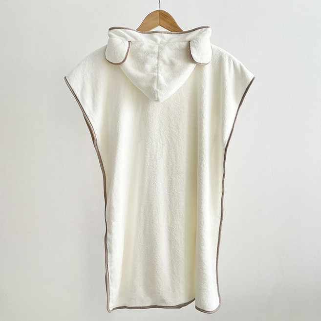 에끌 극세사 물놀이 유아 롱 후드 비치 가운