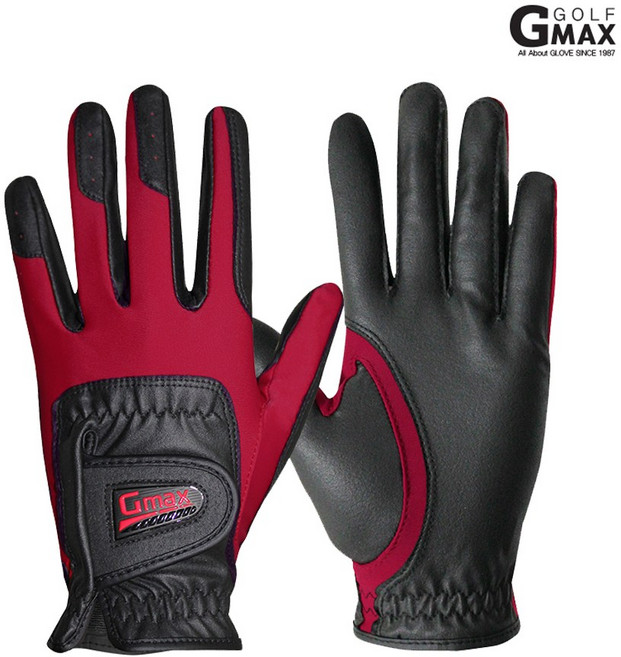 지맥스 어린이 주니어 골프장갑 기능성, 블랙/레드
