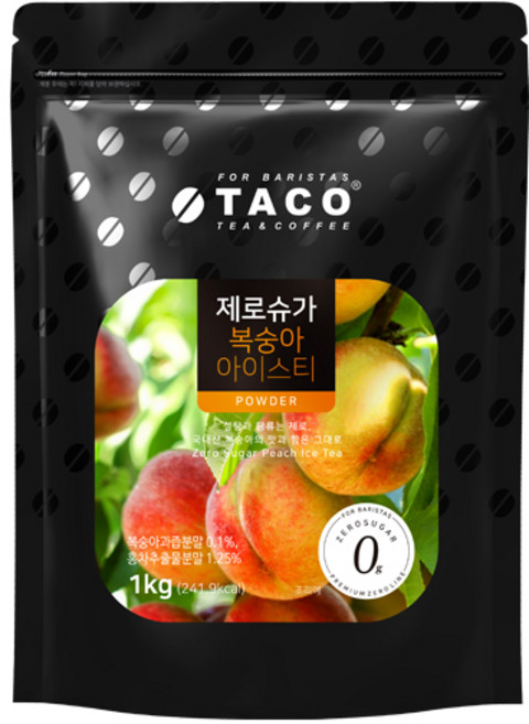 타코 제로슈가 복숭아 아이스티, 1kg, 1개