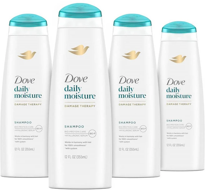 미국 도브 데일리 모이스처 데미지 테라피 바이오 프로틴 케어 샴푸, 4개, 355ml - 쿠팡