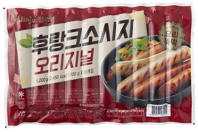 후랑크 소시지 오리지널 1kg (아이스박스+ 냉매 포장) (하루 배송 99%), 10개