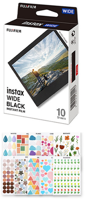 인스탁스 와이드 디자인필름 블랙 1P (10매), 1개, 와이드필름 블랙