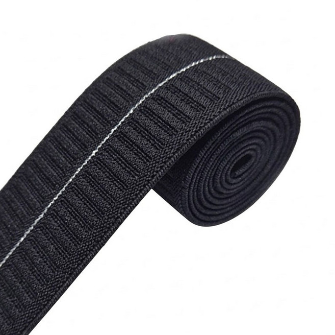 [청라핸즈] 탄력 스판밴딩 허리고무밴드 45mm 은색펄줄 블랙 (16-820), 1개