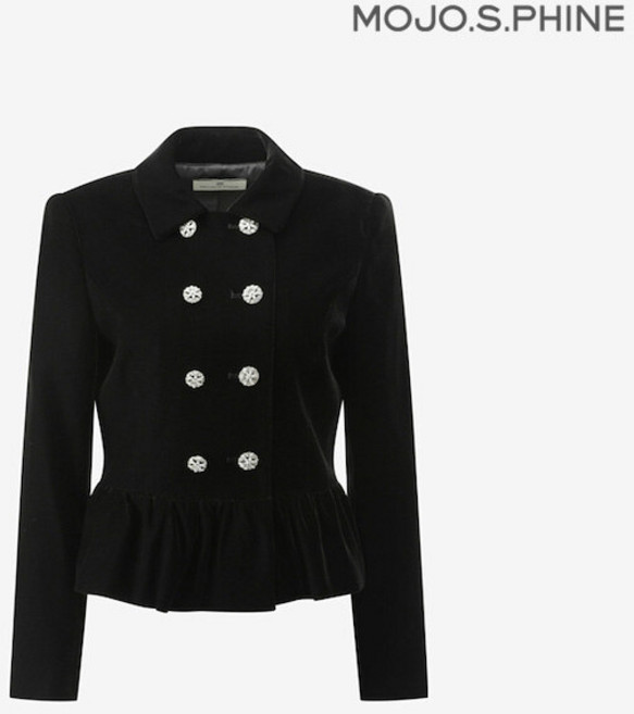 MOJO 모조에스핀 더블 버튼 벨벳 페플럼 자켓 BK_S254MSF304 2688928
