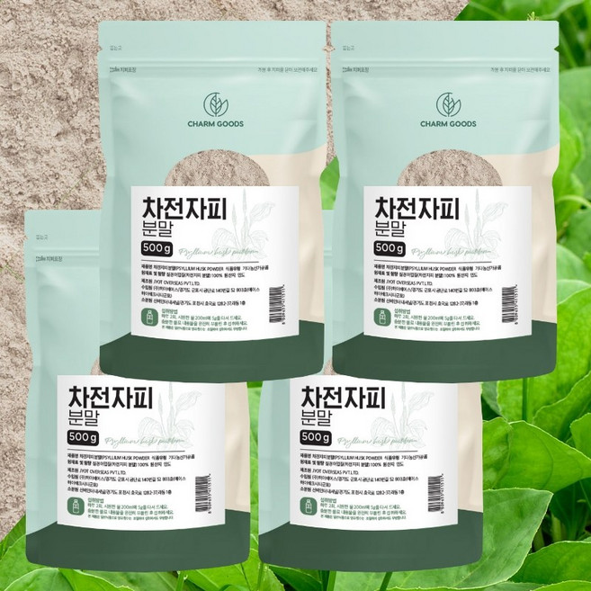 참굿즈 차전자피 분말, 4개, 500g
