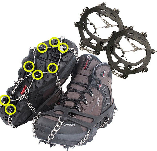 등산 아이젠 강철 8포인트 체인 아이젠, 오렌지