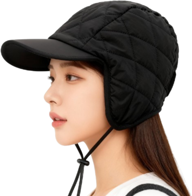 컬러인베리 내부 기모 귀덮개 패딩 방한 모자