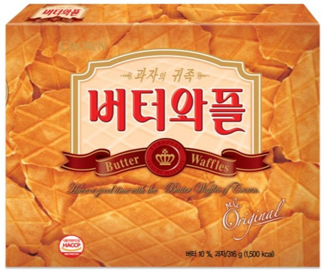 일상점빵 크라운 버터와플 316g X 3개 대용량 간식, 4개