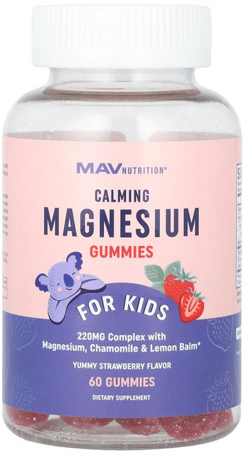 아이허브 진정 작용 마그네슘 구미젤리 어린이용 맛있는 딸기 구미젤리 60개, MVN27328, 1개, 60정