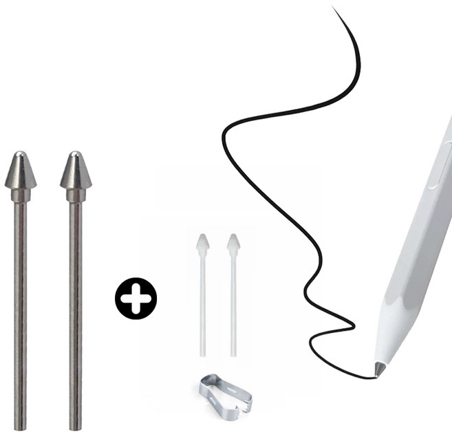 갤럭시탭 S11 S11울트라 메탈 반영구 펜촉 고무촉 (메탈세모촉2개+고무촉2개), 1세트, 메탈세모촉2개입+고무촉2개입