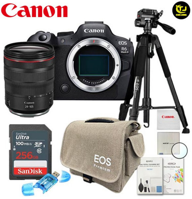 캐논 정품 EOS R6 Mark II + RF 24-105mm F4 L IS USM KIT/ EOS 삼각대 패키지 8종세트/미개봉최신박스/256GB+삼각대/TJ