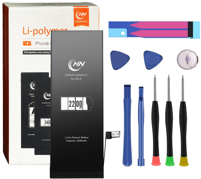 iPhone 6 Battery 1810mAh 2200mAh 아이폰 배터리 대용량 아이폰 6 배터리 교체 자가 수리 KC 인증, 아이폰6 대용량 배터리, 수리공구키트 포함
