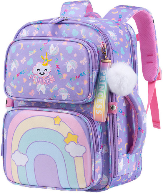 繽紛彩虹 兒童 小學生 國小 護脊 後背包 多功能包 休閒包 防水