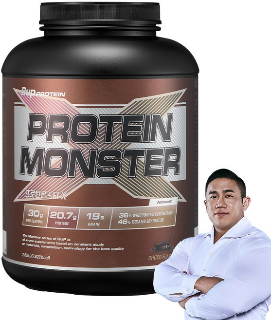 BUP 프로틴몬스터 X 초코맛 2kg 헬스보충제 단백질보충제, 1개