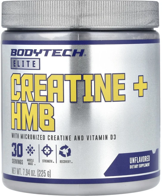 새해 건강을 선물하세요 BodyTech Elite 크레아틴 + HMB 무맛 225g(7.94oz) 특별관리진행, BodyTechElite크레아틴HMB무맛225g794o, 225g, 1개 - 쿠팡