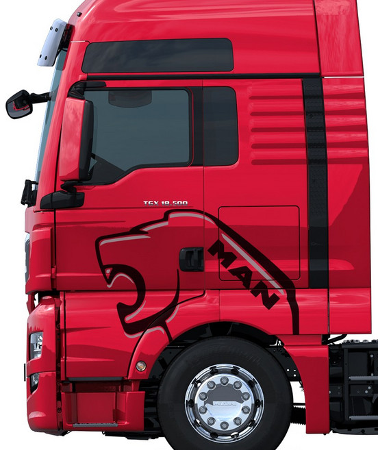 만트럭 대형스티커 라이온 2 한대분 풀셋트, 1개, 블랙+실버