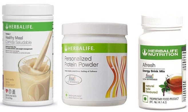 허벌라이프 포뮬러 1 바닐라 쉐이크 트리오 (맞춤형 단백질 및 아프레쉬 툴시 포함), 3개입, 1개