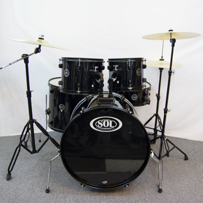 Sol 드럼세트 검정 심벌세트 의자포함 JB-P0903-BK, 1개