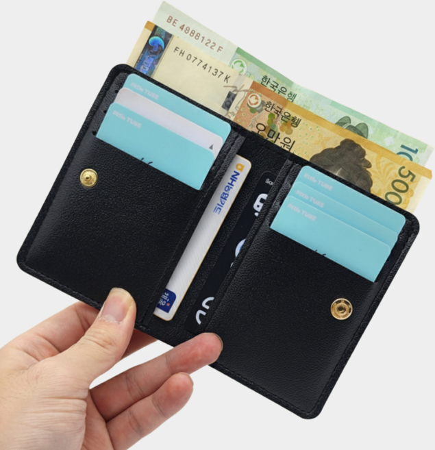 조이앤모어 미니카드지갑 심플 버튼 똑딱이 지갑