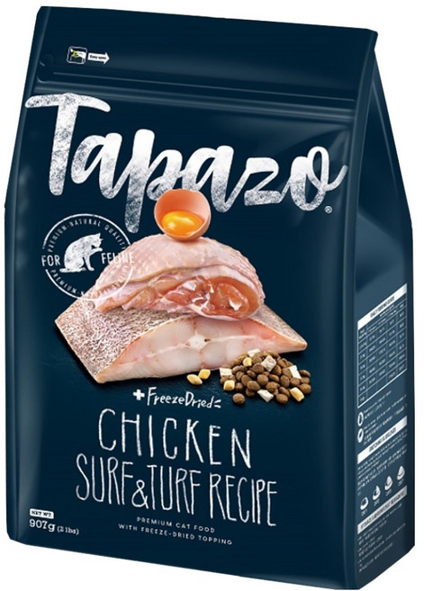 Tapazo 特百滋 成幼貓用 凍乾雙饗宴 低敏配方乾糧, 海魚 + 雞肉, 907g, 1包
