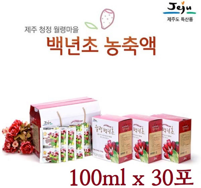 제주 백년초 농축액 손바닥 선인장 즙 액기스 30포, 30개, 100ml