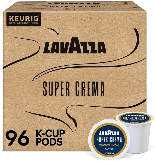 Lavazza 에스프레소 1인용 큐리그 K-컵 포드 미디엄 로스트 커피 32개입 박스 142978, 96 Count Pack of 1, 1