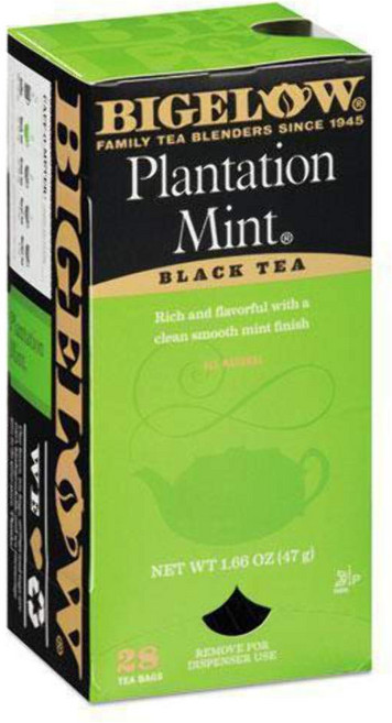 BTC10344 - 플랜테이션 민트 홍차 Bigelow Perfectly Mint Black Tea 28/Box, 1개
