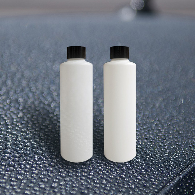 [다담피앤씨]HDPE 화장품 세제 세차소분용기 화이트 반투명 200ml 원통형 블랙 일반캡 화이트 뾰족캡, 반투명 용기+블랙캡, 1개
