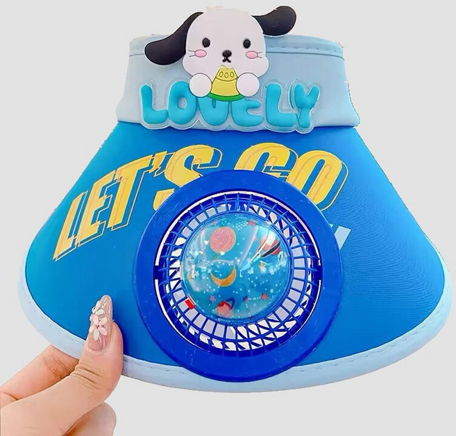 BAFC1857 아동 캐릭터 여름 모자 패션 선풍기 모자 아웃도어 선캡 사내아이 여아 자외선 차단 모자