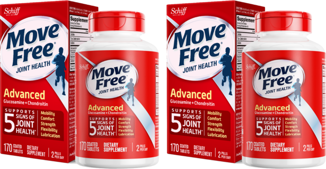 무브프리 어드밴스드 글루코사민 + 콘드로이틴 코팅된 타블렛, 170정, 2개