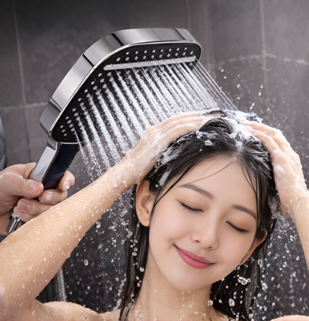 초대형 력셔리 호텔감성 프리미엄 가정용 고압 샤워기 헤드, 브라이트 화이트헤드, 1개