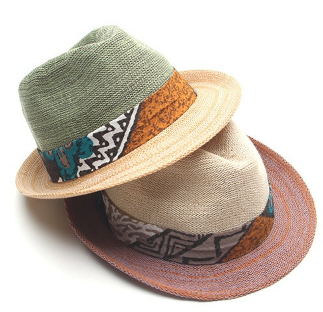 쿨썸머 유니크띠 투톤 페도라 모자 여름 해변 비치 바닷가 남성 여성 중절모
