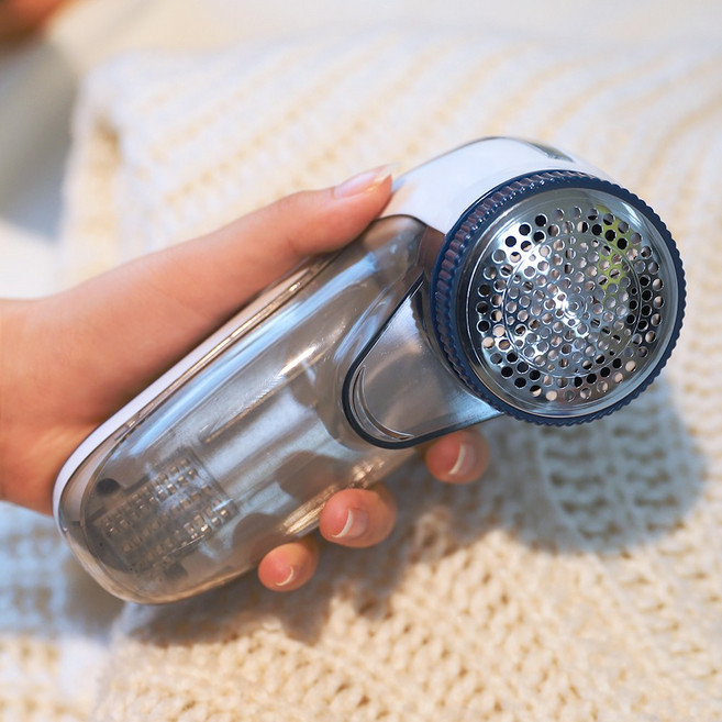 [리퍼] 아이프리 니트 보풀제거기 1위 충전식 무선 옷 보풀제거기 세탁소용, 하양파랑, FX-814 전기식 S