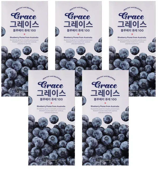 메이준뉴트리 그레이스 블루베리 퓨레 100 20g x 14포 5박스