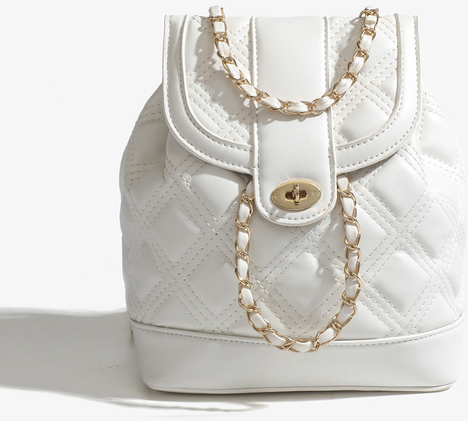 아브힐 여성 미니 복조리 가죽 체인 백팩