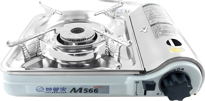 妙管家 雙焰不鏽鋼輕巧爐 M566, 不鏽鋼色, 1個