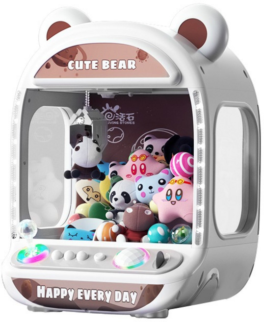 活石 迷你夾娃娃機 兒童益智玩具 聲光效果 家用糖果機, 星際熊, 1個