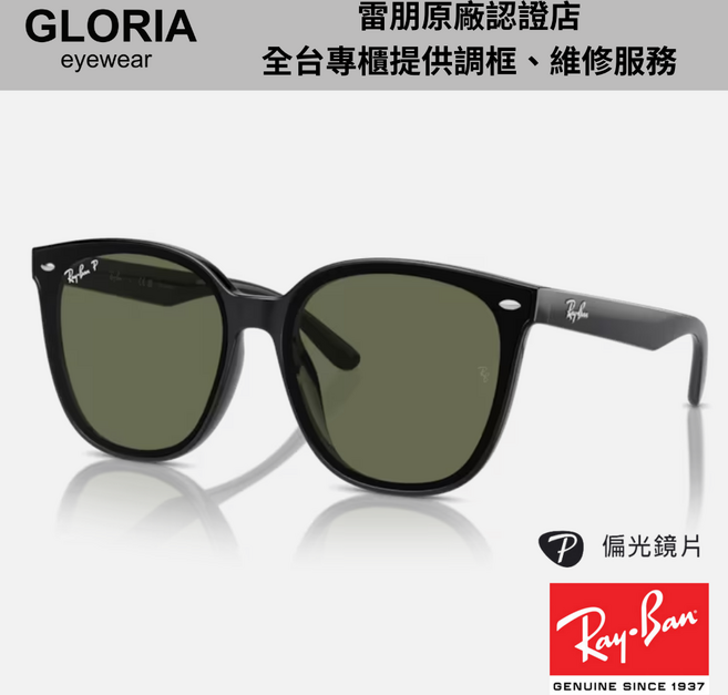 Ray-Ban雷朋 RB4423D 膠框偏光太陽眼鏡