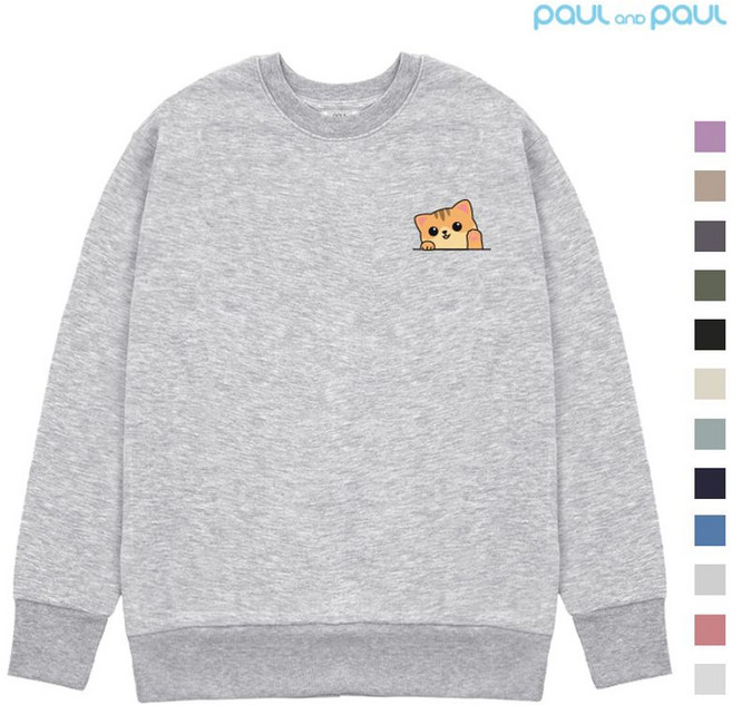 폴앤폴 안녕 고양이 남여공용 맨투맨 12컬러