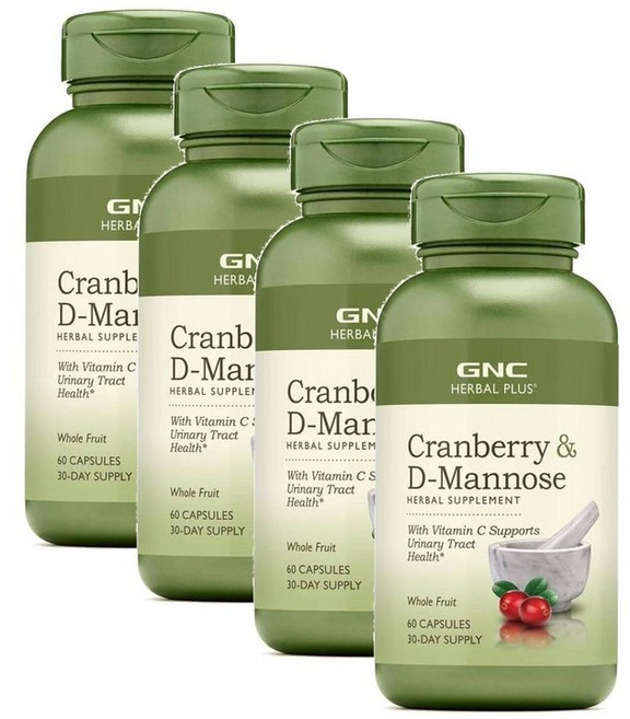 지엔씨 크랜베리 디만노스 캡슐 GNC Cranberry D-Mannose, 4개, 60정