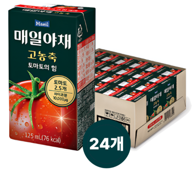 매일야채 고농축 토마토의힘, 24세트, 125ml