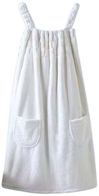 여성 샤워가운 목욕가운, 화이트, 1개