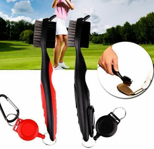 바로골프 3 IN 1 골프클럽 헤드 브러쉬, 레드