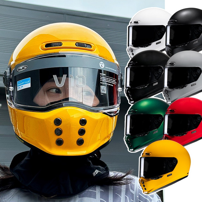 홍진헬멧 HJC V10 오토바이 바이크 풀페이스 헬멧, 유광블랙