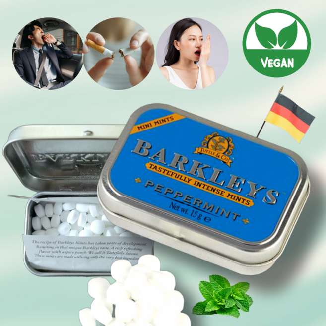 [목이뻥] 독일 무설탕 쿨링 캔디 사탕 페퍼민트, 15g, 2개