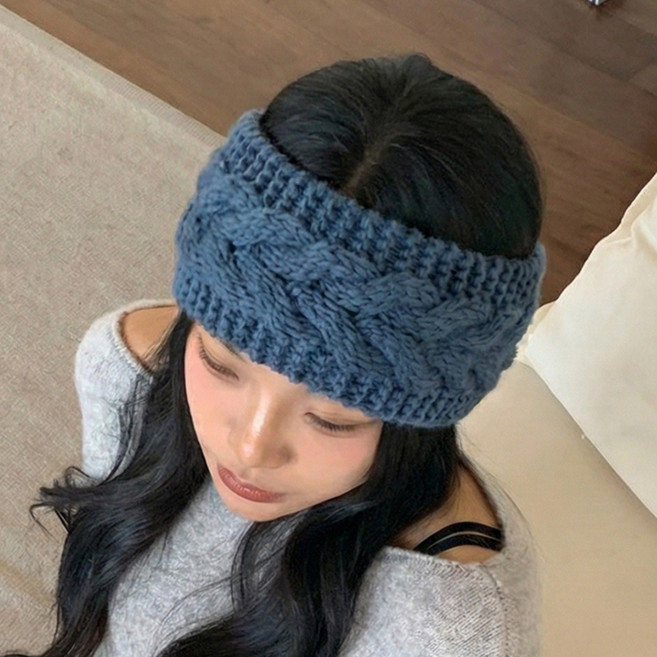 블루씨티 세렌 케이블 니트 짜임 컬러 헤어밴드