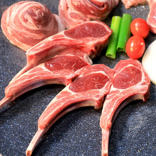 청정 호주 양고기 양꼬치 양겹살 프렌치랙 숄더랙 양갈비, 양깍두기 500g, 1개