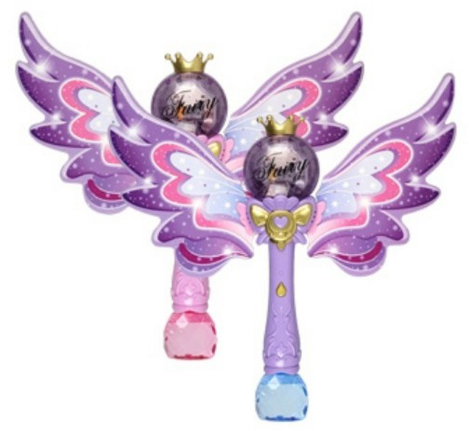 님님온 나비 요술봉 자동 버블건 LED, 핑크, 1개